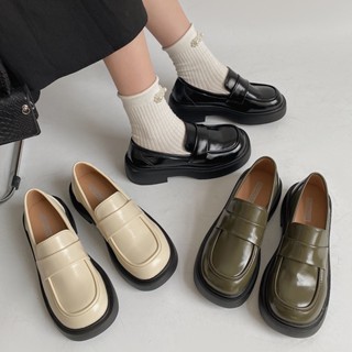 Loafers ผู้หญิงแฟชั่นใหม่สไตล์ย้อนยุคนักเรียนอารมณ์เพิ่มพูนรองเท้าหนังขนาดเล็ก