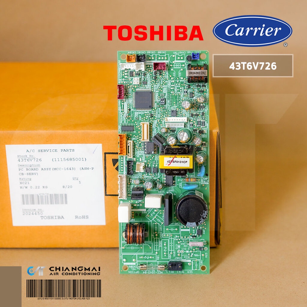 43T6V726 แผงวงจรแอร์ Carrier แผงบอร์ดแอร์แคเรียร์ บอร์ดคอยล์เย็น รุ่น 42TSF0131CP อะไหล่แอร์ ของแท้ศ