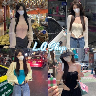 L.A Shop พร้อมส่ง  เสื้อเกาะอกไหมพรม สีพาสเทลน่ารักมากคิ้วสุดๆ "3061"