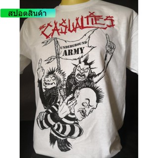 เสื้อวงนำเข้า The Casualties Underground Army 1998 Hardcore Punk Core Street Punk Rock Retro Style Vintage T-Shirt