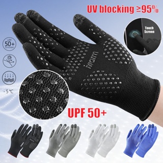 ถุงมือขี่จักรยาน หน้าจอสัมผัส กันลื่น ป้องกันรังสียูวี เหมาะ…