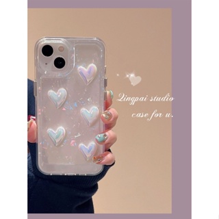 ใหม่ เคสป้องกันโทรศัพท์มือถือ ลายหัวใจ กันกระแทก สําหรับ Apple Iphone 11 14promax 13 12 14pro 13pro 14