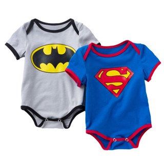 ชุดรอมเปอร์ ผ้าฝ้าย ลาย Superman Onesies สําหรับเด็กทารกแรกเกิด อายุ 0-12 เดือน