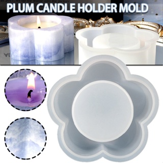 Silicone Candlestick Mold Plum Blossom Gypsum Plaster Candle Holder Mould