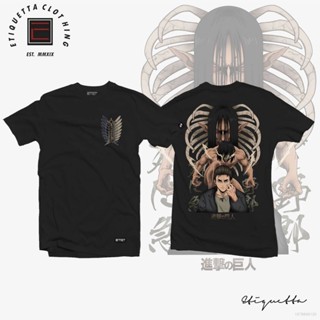 Cool เสื้อยืดแขนสั้นลําลอง ทรงหลวม พิมพ์ลายกราฟฟิค Attack on Titan Eren Yeager พลัสไซซ์ แฟชั่นสําหรับผู้ชาย และผู้หญิง