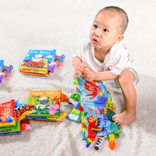 หนังสือผ้า แบบนิ่ม รูปหางสัตว์ เสริมพัฒนาการ สําหรับเด็ก 0-36 เดือน