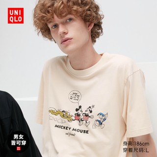 U-t เสื้อยืดแขนสั้น พิมพ์ลายดิสนีย์ มิกกี้เมาส์ สําหรับผู้ชาย และผู้หญิง