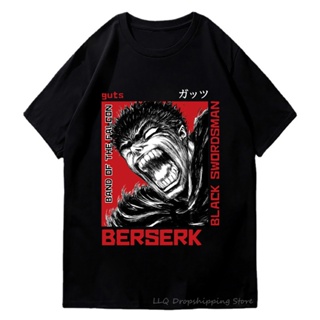 [S-5XL] เสื้อยืดผ้าฝ้าย พิมพ์ลายอนิเมะ Berserk Guts Casca 100 สําหรับผู้ชาย