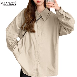 Womens Korean Daily Pointed Collar Off Shoulder Loose Shirts