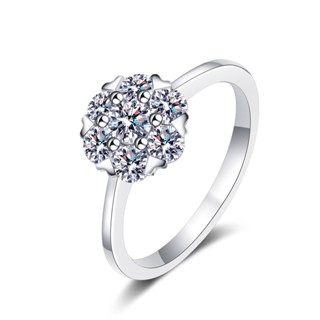 moissanite diamond rings แหวนเพชรโมอิส แบบเต็ม สีเงิน