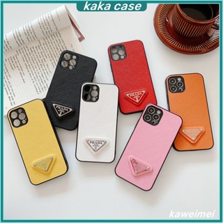 เคสโทรศัพท์มือถือหนัง ลายโลโก้ Prada สําหรับ iPhone 14 13 12 Pro max 11Pro X Xs XR Xs max 7 8 Plus
