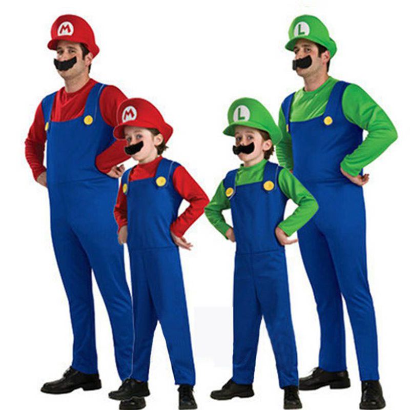 COD!ชุดคอสเพลย์การ์ตูนซูเปอร์มาริโอ้ Luigi Plumber Workman ฮาโลวีน