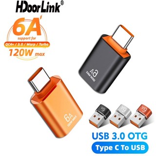 Hdoorlink 6A อะแดปเตอร์แปลง USB 3.0 Type C เป็น USB Type-C ตัวผู้ เป็น Micro USB ตัวเมีย แปลงเร็ว แบบพกพา สําหรับเชื่อมต่อ M-a-C-b-o-o-k โทรศัพท์ Type-C