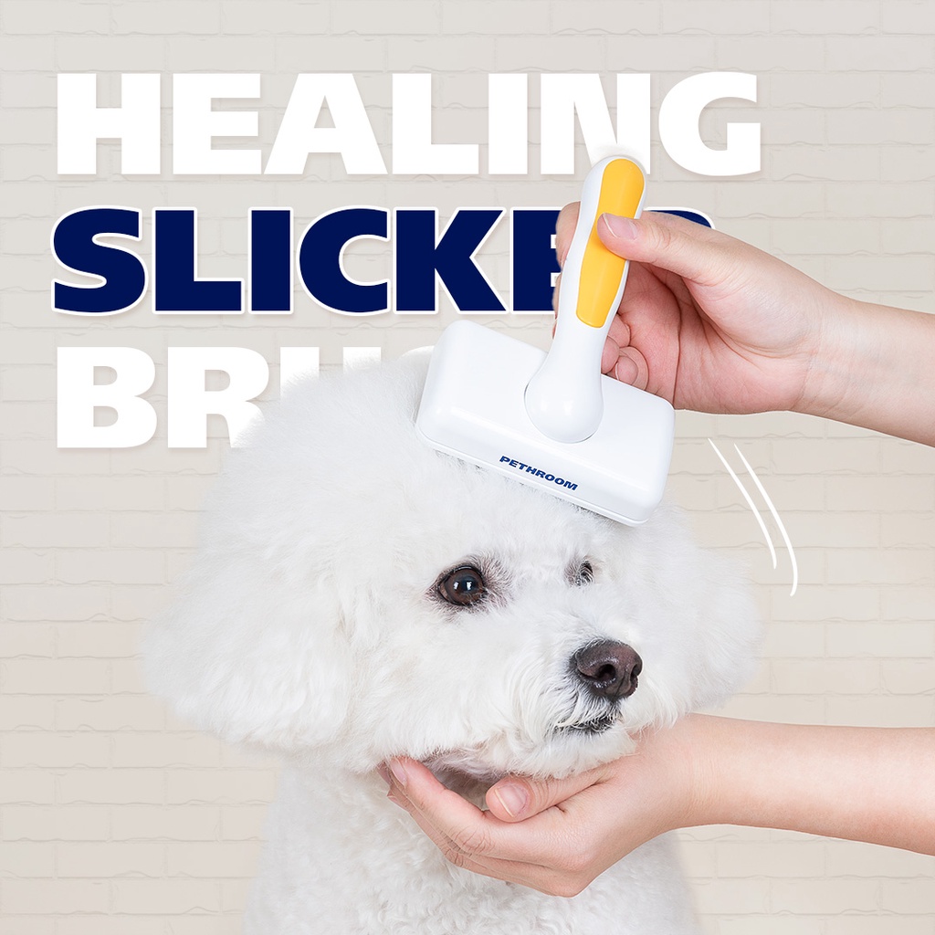 [PETHROOM] Healing Slicker Brush แปรงกรูมมิ่งเกาหลีสําหรับสุนัขและแมว
