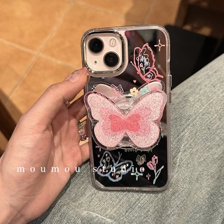 Huiwanju เคสโทรศัพท์มือถือกระจก ลายผีเสื้อ สําหรับ Iphone 14promax IP13 12promax 11