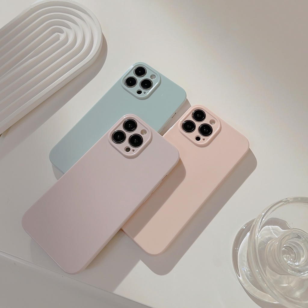 เคสซิลิโคน TPU สีพื้น สําหรับ iPhone 11 pro max X Xr Xs 7 8 14 Plus 12 pro max 13
