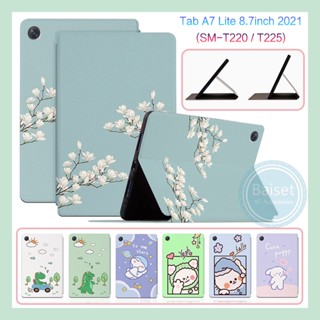 เคสหนัง PU ฝาพับ พร้อมขาตั้ง สําหรับ Samsung Tab A7 Lite 8.7 นิ้ว 2021 T220 T225