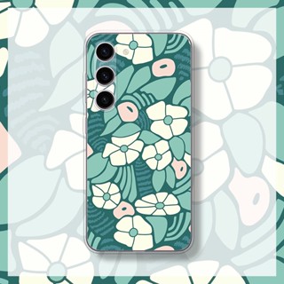 เคสโทรศัพท์มือถือ TPU นิ่ม ลายใบไม้ สีเขียว สําหรับ Samsung A14 M53 A53 A13 A04s A23 A52s A33 M23 A73 A12 M12 A22 M22 A50 A32 A50s A30s A51 A52 A72 5G