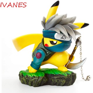 Ivanes โมเดลฟิกเกอร์ Cos Hatake Kakashi รูปปั้นการ์ตูน Pokemon Pikachu ของเล่นสําหรับเด็ก