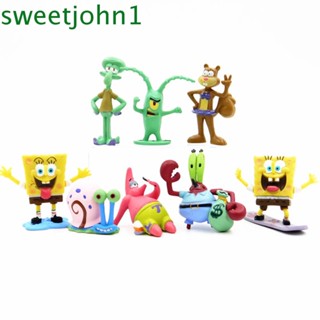 Sweetjohn โมเดลฟิกเกอร์ฟองน้ําลายการ์ตูนอนิเมะ 8 ชิ้น/ชุดของเล่นสําหรับเด็ก