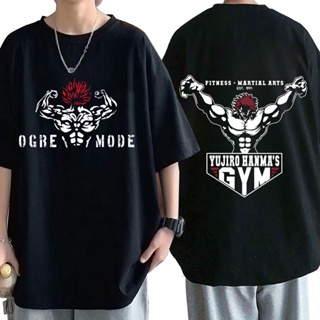 Kjbx 【พร้อมส่ง】เสื้อยืดแขนสั้น พิมพ์ลายอนิเมะ Baki The Grappler Yujiro Hanma สําหรับผู้ชาย#39; s เสื้อยืดผ้าฝ้าย แขนสั้น