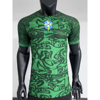 [Player Version] 2324 เสื้อยืดแขนสั้น พิมพ์ลายนักฟุตบอล Brazilian Green Edition พรีเมี่ยม