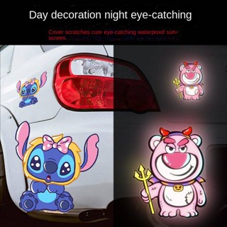 Car Cartoon Cute Scratch Hidden Sticker Electric Car Reflective Personality Warning Label Motorcycle Body Decoration Reflective Sticker wcav