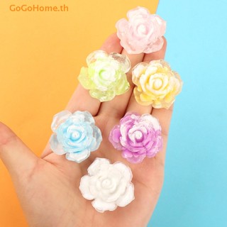 Gogo ดอกกุหลาบเรซิ่นเรืองแสง DIY สําหรับตกแต่งเครื่องประดับ 5 ชิ้น