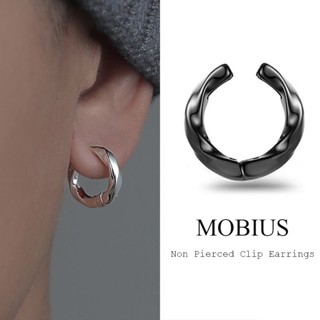 Mobius ต่างหู แบบคลิปหนีบ ไม่ต้องเจาะรู สไตล์ฮิปฮอป แฟชั่นใหม่ สําหรับผู้ชาย และผู้หญิง