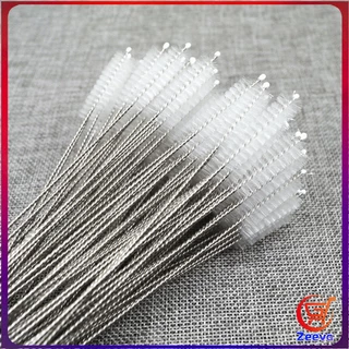 Zeeva แปรงล้างหลอดดูด จุกนม ขนไนล่อน ไม่ทำให้เป็นรอย Stainless steel soft straw straw brush