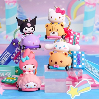 SANRIO พวงกุญแจ จี้ PVC รูปรถยนต์ Kuromi My Melody Cinnamoroll น่ารัก เหมาะกับของขวัญ สําหรับเด็ก