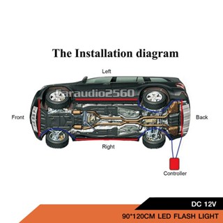 อุปกรณ์ภายในรถยนต์ ไฟใต้ท้องรถยนต์12V 90/120CM อย่างละ2เส้นไฟ12V DC จำนวน1ชุด