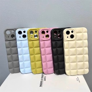 G🔥เคสลายตารางแบบนิ่ม ใช้สำหรับ iPhone 7 8 P+ Plus X Xs XR XS Max TPU 3D Cube Case เคสซิลิโคน สีพื้น เคสโทรศัพท์มือถือ