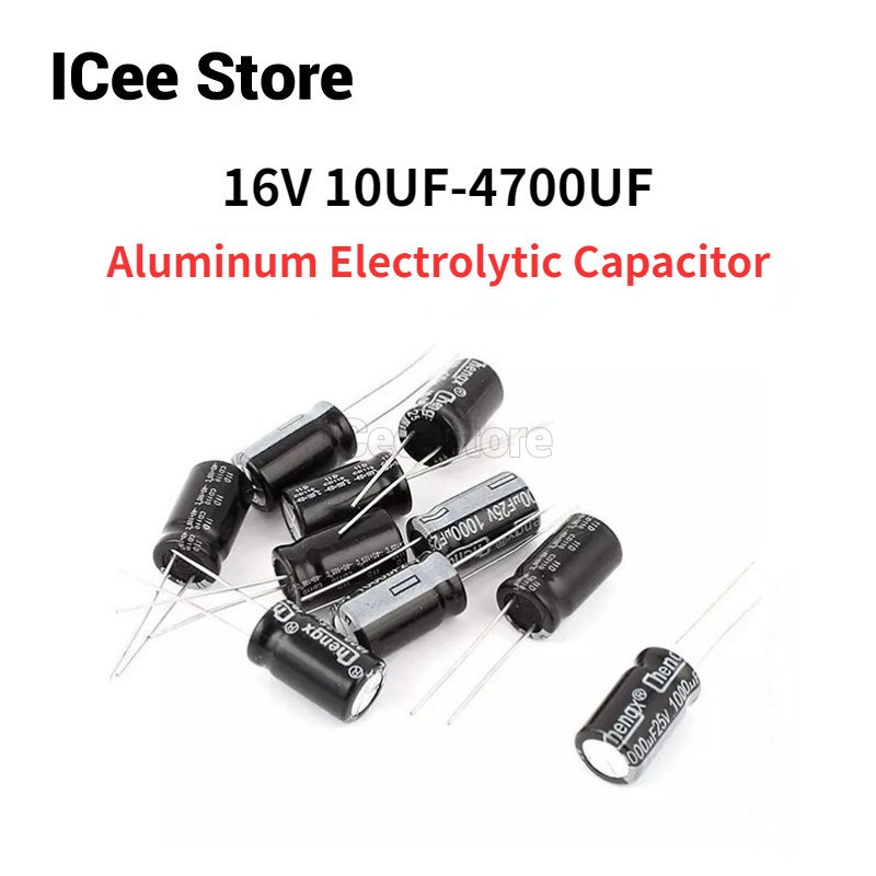 ตัวเก็บประจุอลูมิเนียมไฟฟ้า 16V 47uF 100uF 220uF 330uF 470uF 680uF 1000uF 2200uF 3300uF 4700uF 50 ชิ้น – โปรปัง
