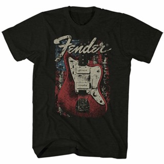 Gibson GUITARS GIBSON GUITARS Guitar (fender) เสื้อยืดคอกลม แขนสั้น ผ้าฝ้าย 100% สําหรับผู้ชาย