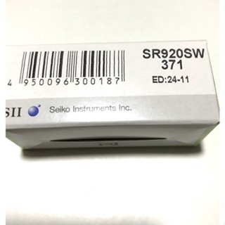 ถ่านกระดุม SEIZAIKEN เบอร์ SR920SW , 371 , 920 ,0%ไร้สารปรอท ถ่านนาฬิกา made in Japan  จำนวน 1ก้อน ถ่าน