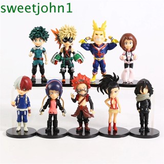 Sweetjohn Japan Anime โมเดลตุ๊กตาของเล่นสําหรับเด็ก 9 ชิ้น / ชุด