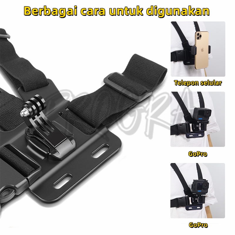 คลิปสายคล้องหน้าอก สำหรับ Camera GoPro Hero Chest Mount Strap สายรัดหน้าอกสำหรับโทรศัพท์มือถือ สายคาดหน้าอก สายรัดหน้าอก