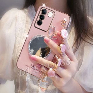 ใหม่ เคสโทรศัพท์มือถือนิ่ม ลายโบว์น่ารัก 3D พร้อมกระจก สําหรับ VIVO V29 5G VIVOV29 2023