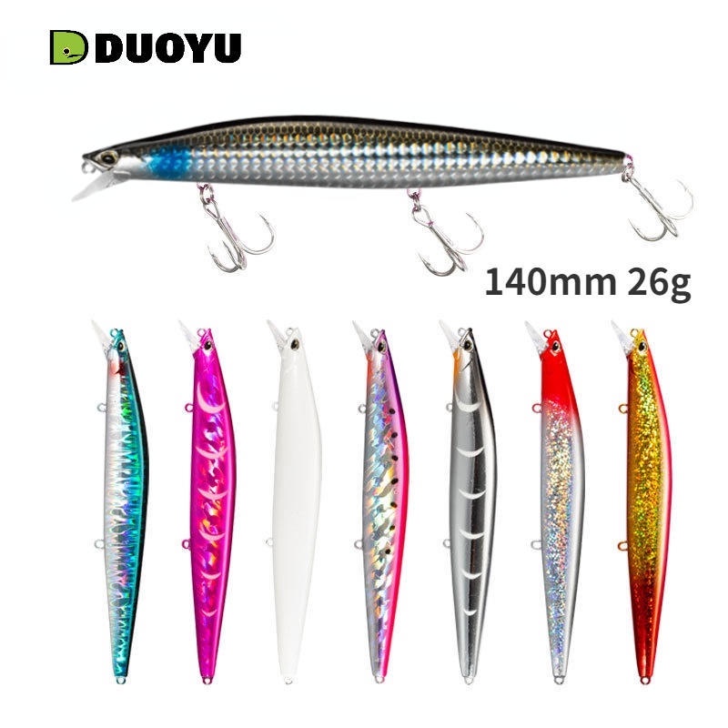 [DUOYU] เหยื่อประดิษฐ์ สําหรับตกปลา 140 มม. 26 กรัม จมเหยื่อขนาดใหญ่ Minnow bait lure