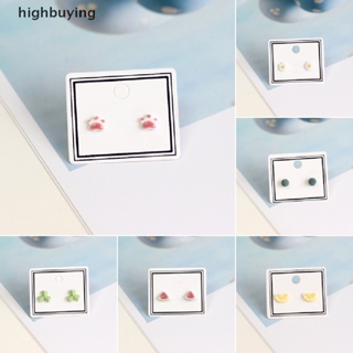 [highbuying] ใหม่ ต่างหูสตั๊ดเซรามิค ขนาดเล็ก หลากสี เครื่องประดับแฟชั่น สําหรับผู้หญิง 1 คู่