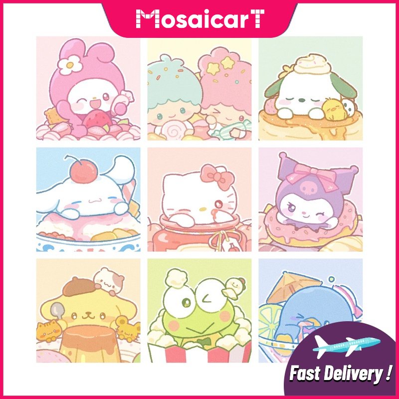 【MA】ภาพวาดปักเพชร 5d ลายการ์ตูน Cinnamoroll เฮลโลคิตตี้น่ารัก ขนาด 30x30 ซม. 40x40 ซม. 50x50 ซม. สําหรับเด็ก และผู้ใหญ่ ตกแต่งบ้าน DIY