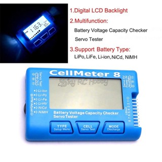 ใหม่ เครื่องวัดแรงดันไฟฟ้าแบตเตอรี่ LiPo Li-lon NiMH CellMeter-8 1-8S 8 คุณภาพสูง