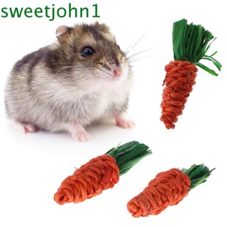 Sweetjohn ของเล่นกัดรูปแครอทสําหรับสัตว์เลี้ยงหนูแฮมสเตอร์กระต่าย