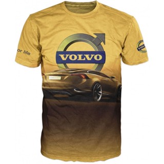 ใหม่ เสื้อยืดลําลอง แขนสั้น พิมพ์ลาย volvo motorsport 3 มิติ แฟชั่นสําหรับผู้ชาย