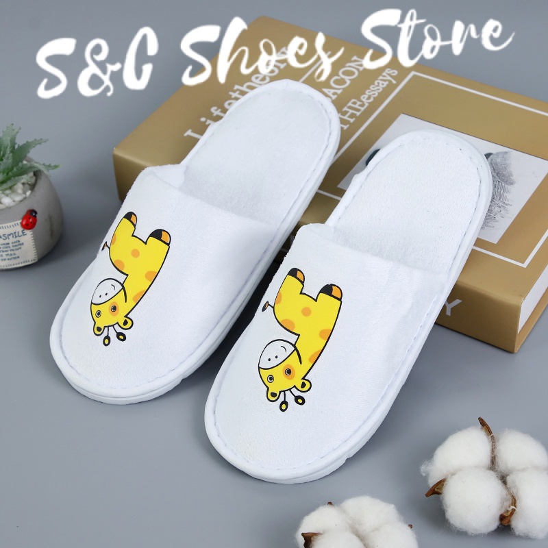 【S&C】ราคาถูกที่สุด!รองเท้าแตะ ลายกวาง แบบใช้แล้วทิ้ง เหมาะกับใส่ในบ้าน โรงแรม โรงพยาบาล สําหรับเด็ก