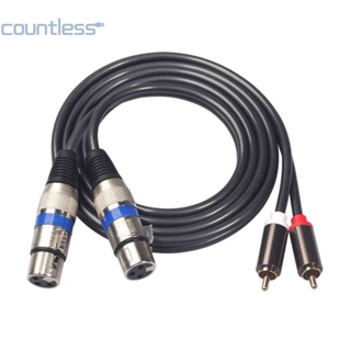 สายเคเบิลสัญญาณเสียง ทองแดง XLR ตัวเมีย เป็น RCA ตัวผู้คู่ 1.5 ม. 4.9 ฟุต [countless.th]