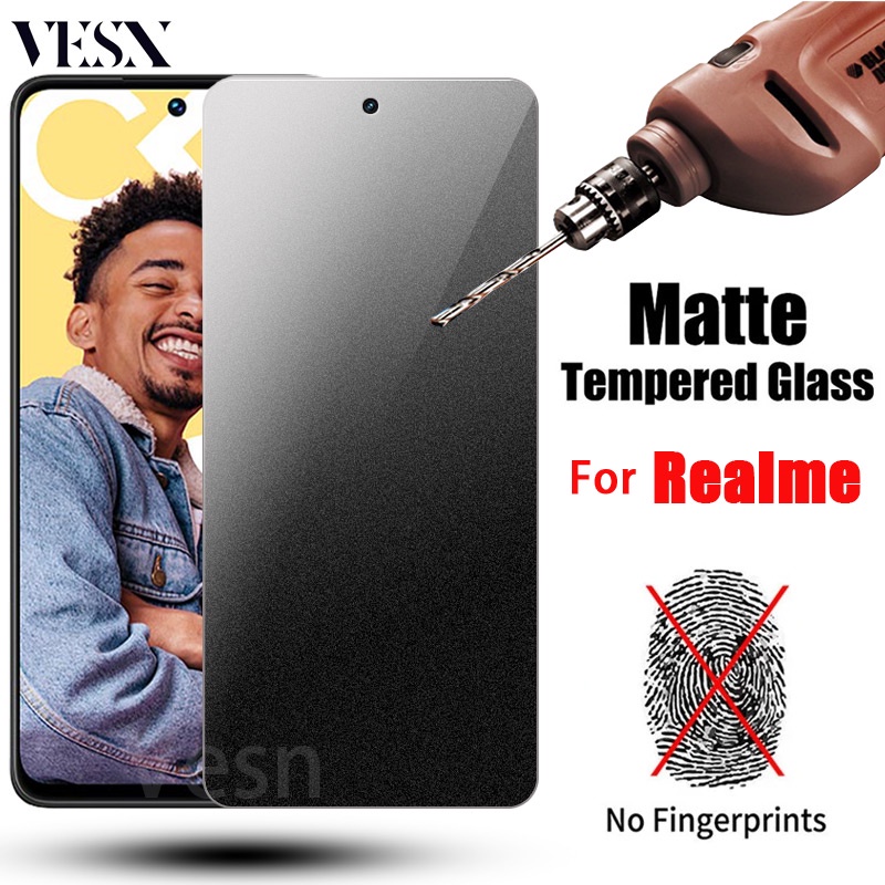 ฟิล์มกระจกด้าน ใช้สำหรับ ช่วยลดรอยนิ้วมือ Realme C85 C75 C65 C67 C51 C53 C55 C35 C33 C30 C30s C25 C25y C21 C17 C15 C12 C3 Note 60 50 Pro 5G 4G 2025