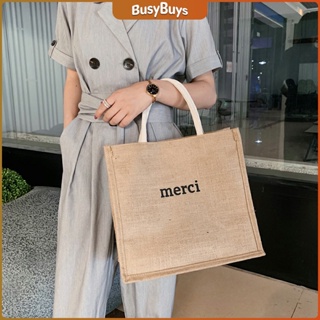 B.B. Merci กระเป๋าช้อปปิ้งผ้ากระสอบ กระเป๋าช้อปปิ้ง กระเป๋าเอกสาร handbag