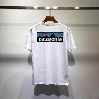 แฟชั่น 2021 BEAMS X Patagonia Mountain Print Classic Limitedเสื้อยืด ลมขี้เกียจ